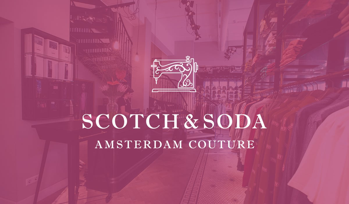 Ein Geschäft der Kleidungsmarke Scotch & Soda, mit dem Logo des Einzelhändlers im Vordergrund.